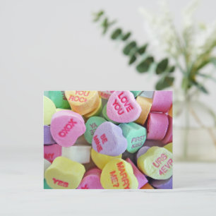 Candy Hearts Postkarte