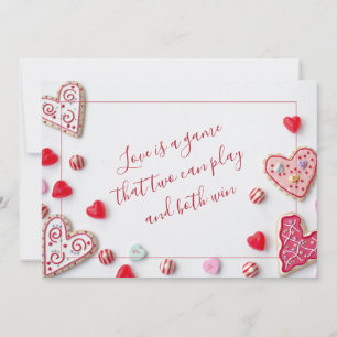Candy Hearts Romance Liebe Verse Feiertagskarte