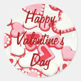 Candy Hearts Runder Aufkleber