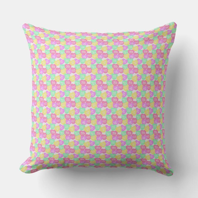 Candy Hearts Throw Kissen (Vorderseite)