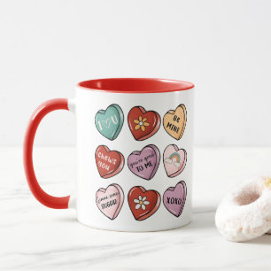 Candy Hearts   Valentine Candy Heart Tasse