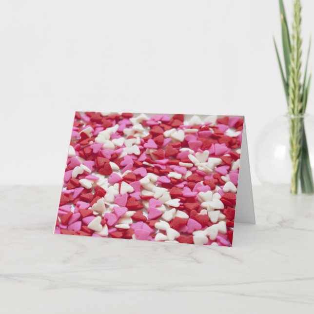 Candy Hearts Valentine Card Feiertagskarte (Vorderseite)