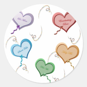 Candy Hearts Valentine Stickers