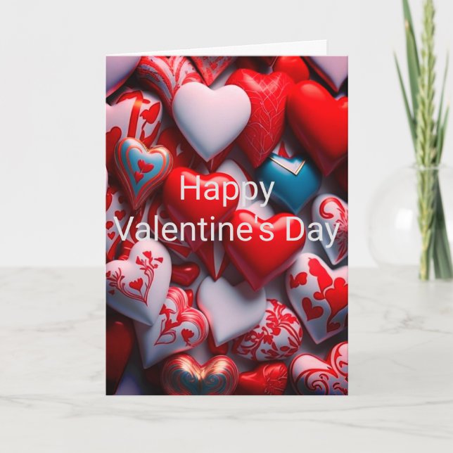 Candy Hearts Valentine's Day Card Feiertagskarte (Vorderseite)