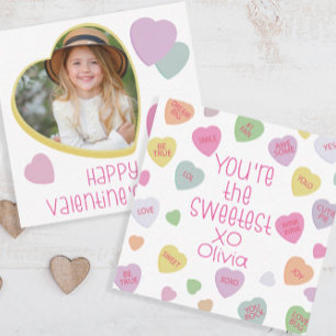Candy Hearts Valentine's Day Card Foto Mitteilungskarte