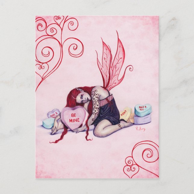 Candy Hearts Valentine's Day Fairy Postkarte (Vorderseite)