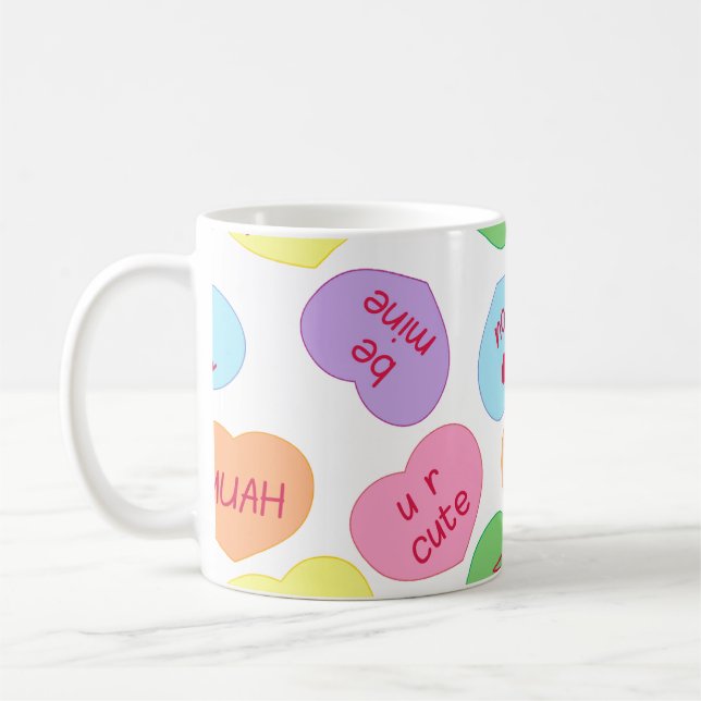 Candy Hearts Valentines Tasse (Links)