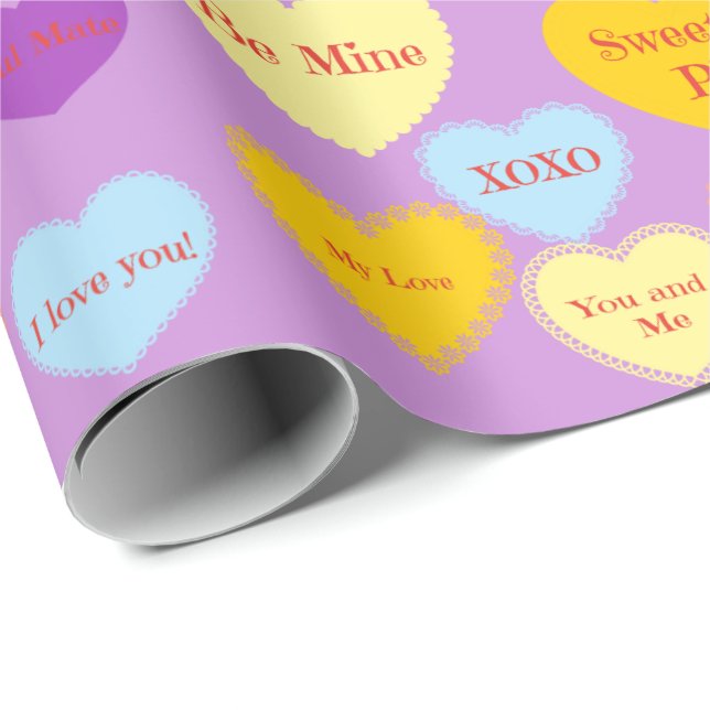Candy Hearts Wrapping Paper Geschenkpapier (Rolleneckpunkt)