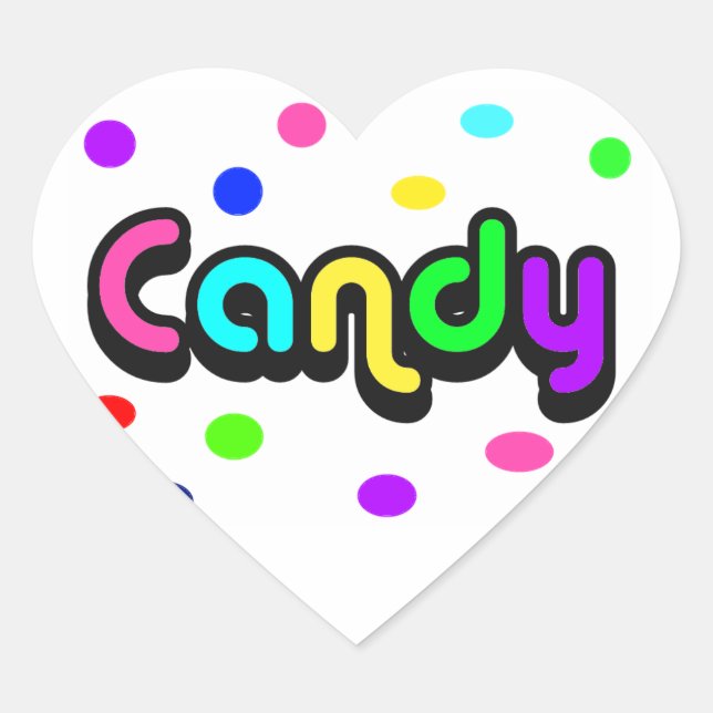 Candy-Herz-Aufkleber Herz-Aufkleber (Vorderseite)