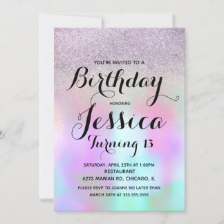 Candy Ink Liquid Marble Glitzer Birthday Teen Einladung