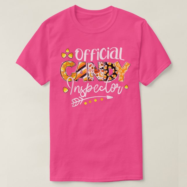 Candy Inspector Candy Corn Kids Halloween T-Shirt (Design vorne)