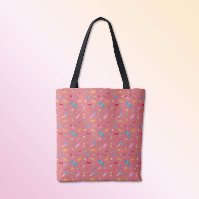 Candy Joy Coral Pink Tragetasche (Colorful Candy Everyday Tote Bag.)