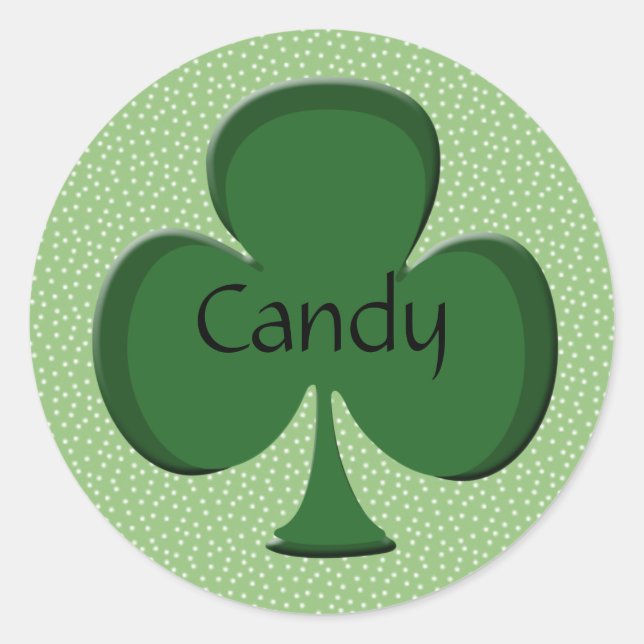 Candy Kleeblatt Name Aufkleber / Siegel (Vorderseite)