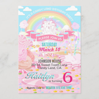 Candy Land Birthday Einladungen
