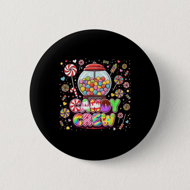 Candy Land Candy Crew Party Halloween Kostüme könn Button (Vorderseite)