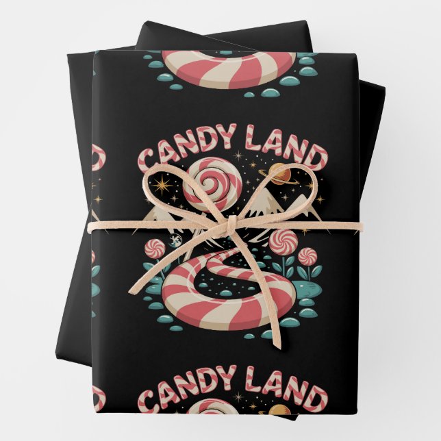 Candy Land Cane Xmas Weihnachtsfeiertag Geschenkpapier Set (Beispiel)