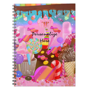 Candy Land Fantasy Cupcakes & Sweet Candy Thema Notizblock