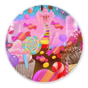 Candy Land Fantasy Cupcakes & Sweet Candy Theme Keramikknauf
