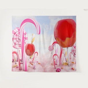 Candy Land Girl Party Hintergrund Wandteppich