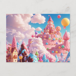 Candy Land mit Blume Postkarte