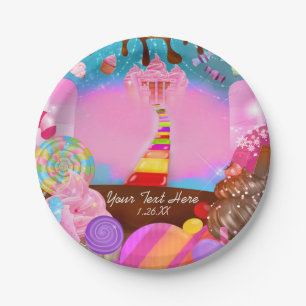 Candy Land Party Fantasy Geburtstag Personalisiert Pappteller