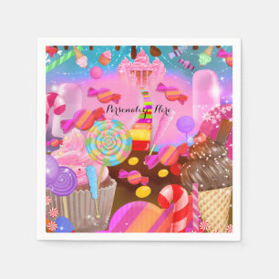Candy Land Party Fantasy Geburtstag Personalisiert Serviette
