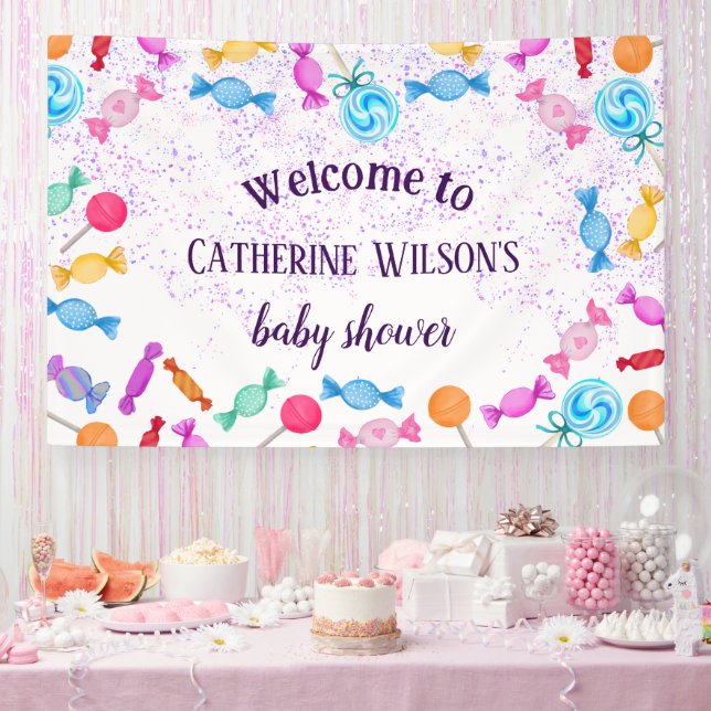 Candy Land Süßigkeiten Lollipop Baby Dusche Banner (Party)