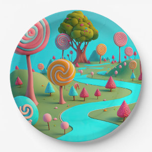 Candy Lane Lollipop Trees Gum Drop Forest farbenfr Pappteller