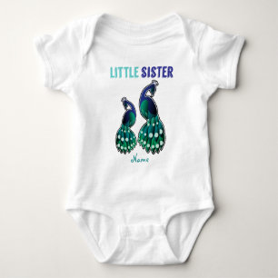 Candy Little Sister Peacock Personalisiert lernen Baby Strampler