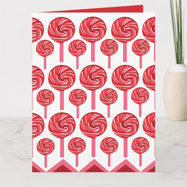 Candy Lollipop Sweet Candy Lollipop Karte (Vorderseite)