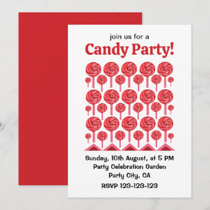 Candy Lollipop Sweet Candy Lollipop Party Einladung