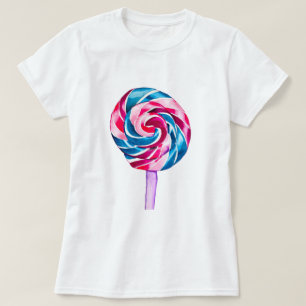 Candy Lollipop Wasserfarbe Süßes Kunst T-Shirt