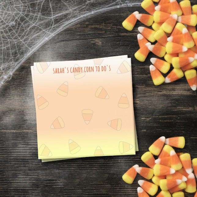 Candy Mais, um den eigenen Beitrag zu tun Notizen (Put your name on this cute candy corn post it notes and make a note to eat more candy corn)