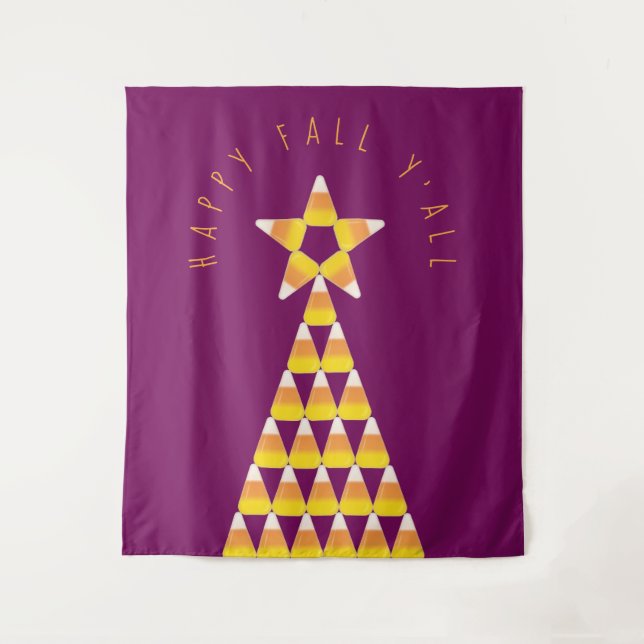 Candy Mais Weihnachtsbaum Fall Säule Kerze Wandteppich (Vorderseite)