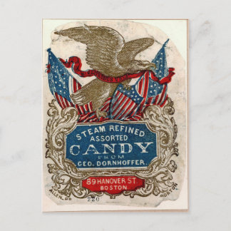 Candy Maker Label, Boston, Massachusetts Postkarte