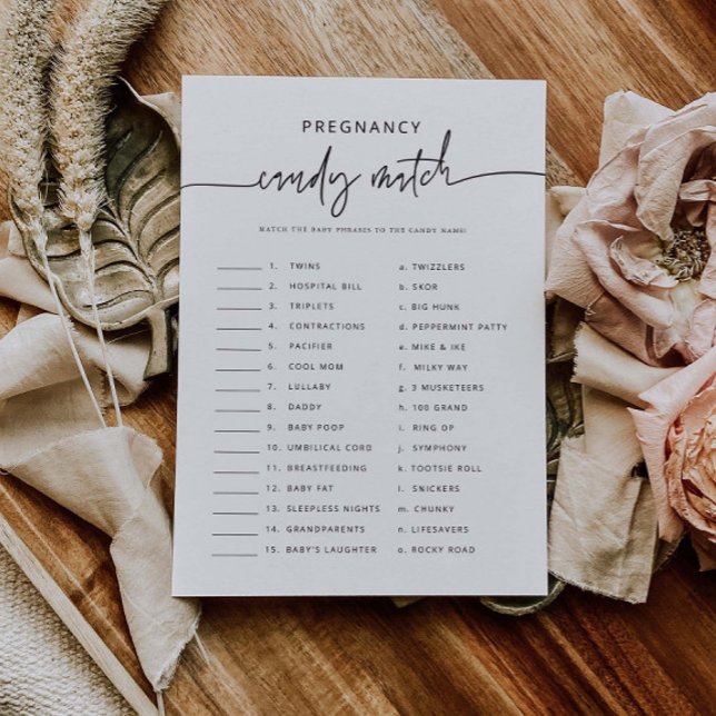 Candy Match Party Game Baby Shooting Activity Card Einladung (Von Creator hochgeladen)