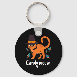 Candy-meow Erntedank Day Cat Kitten Lover Fall Schlüsselanhänger