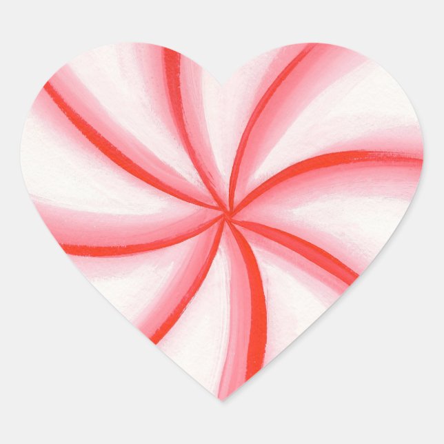 Candy Mint Swirl Heart Shaped Stickers (Vorderseite)
