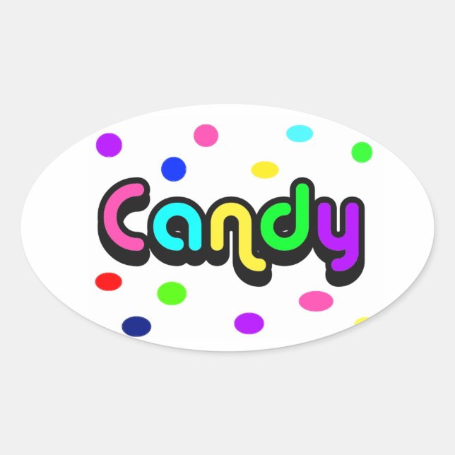 Candy-oval Aufkleber (Vorderseite)