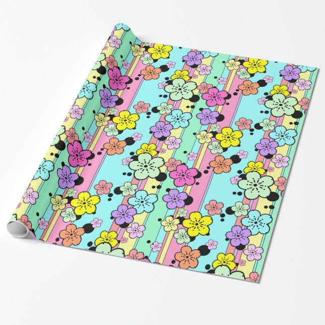 Candy Pastel Sakura cherry blossom gift wrap Geschenkpapier (Ungerollt)