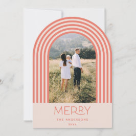 Candy pastellrosa Streifen Regenbogen 1 Foto Weihn Einladung