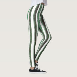Candy Peppermint Grüner Vertikaler Streifen Leggings