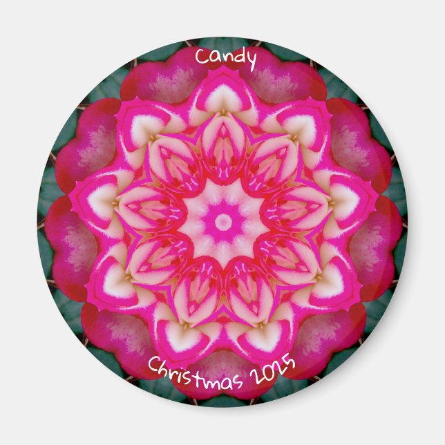 CANDY ~ Personalisierte Miniatur Rose Fraktal ~ Magnet (Vorne)