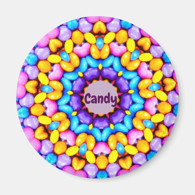 CANDY ~ Personalisiertes Ostermuster Fraktal ~ Magnet (Vorne)