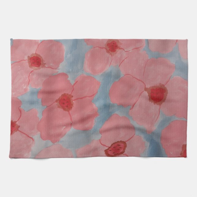 Candy Pink Blume Geschirrtuch (Horizontal)