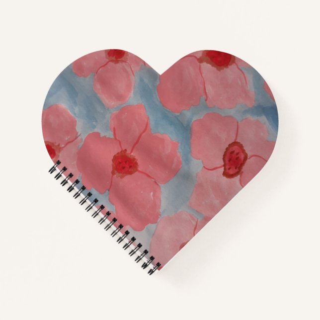 Candy Pink Blume Herzbuch Notizbuch (Vorderseite)