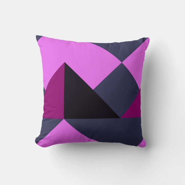 Candy Pink, Eggplant, blue, and jaguar geometric Kissen (Vorderseite)