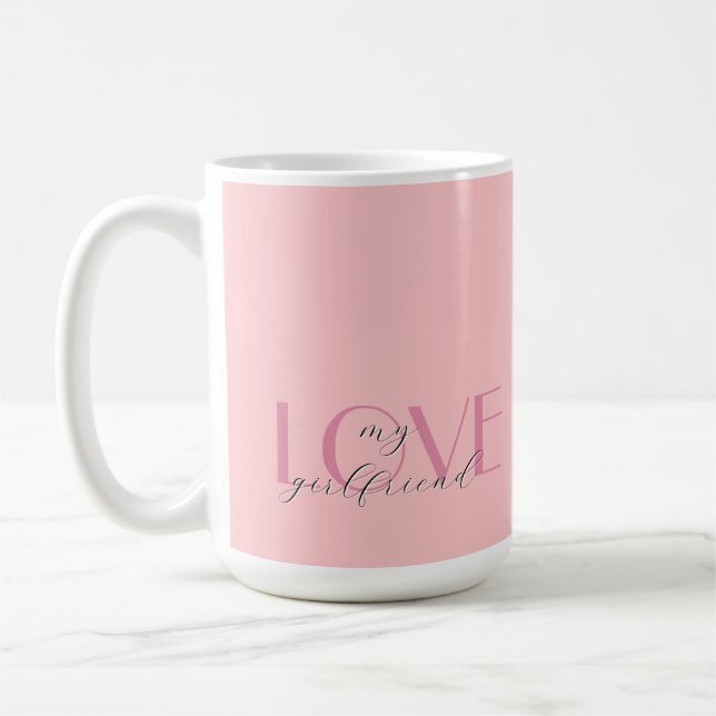 Candy Pink Elegante LIEBE Pastell Rose Valentine Kaffeetasse (Links)