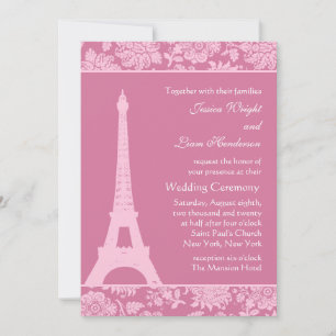 Candy Pink in Paris Einladung Hochzeit