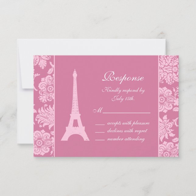 Candy Pink in Paris UAWG RSVP Karte (Vorderseite)